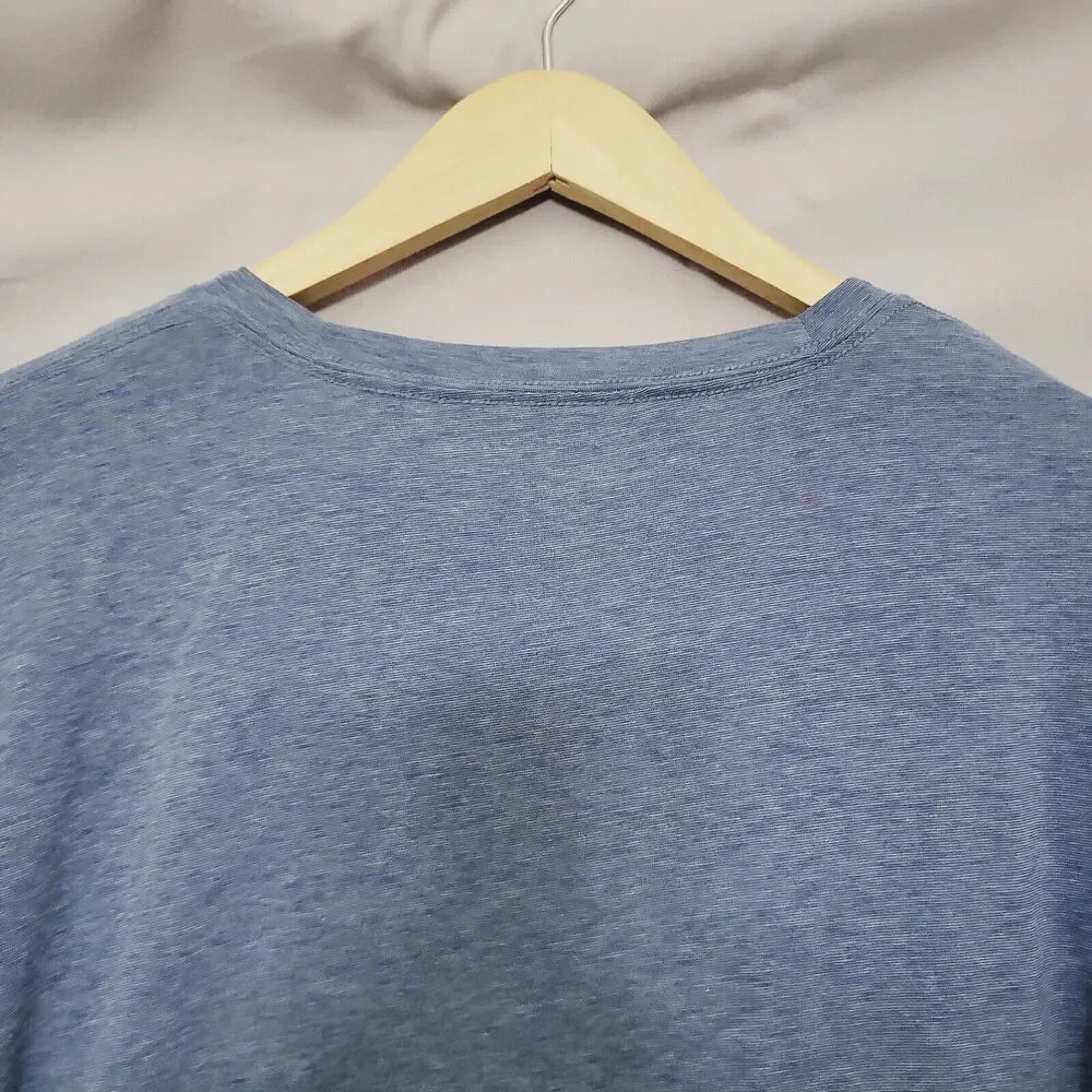 Travis Mathew The Crew Long Sleeve Shirt Stretch‎ Heather Blue Golf Mens XXL